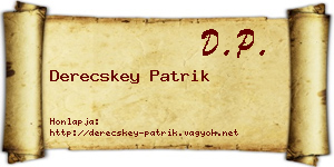 Derecskey Patrik névjegykártya