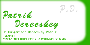 patrik derecskey business card